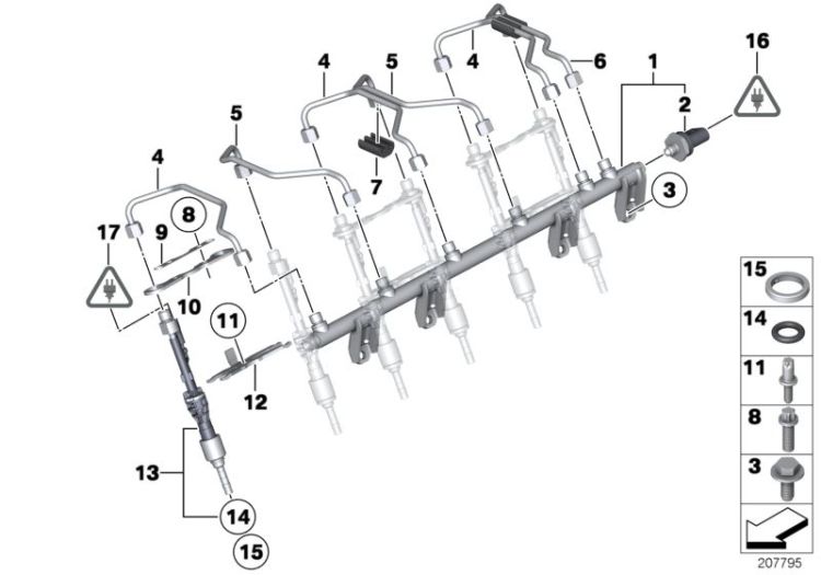 High-pressure rail/injector/line ->51932131356