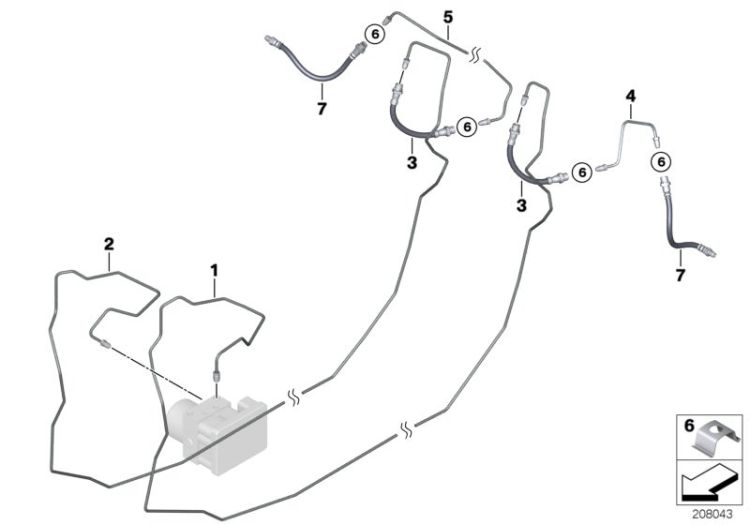 Brake pipe rear ->49557341807