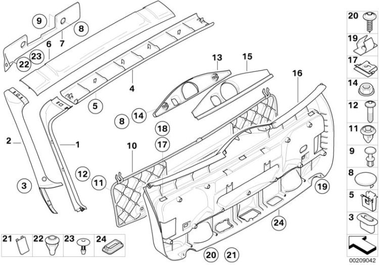 Trim panel, trunk lid ->47760515365