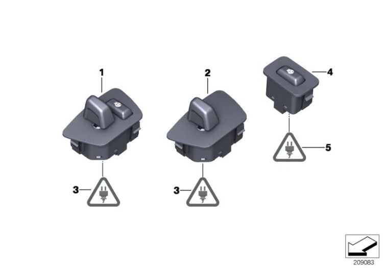 Switch, steering-column adj./heating ->51261612366