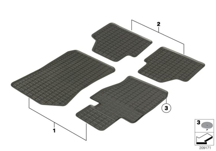 Floor mats rubber ->900315