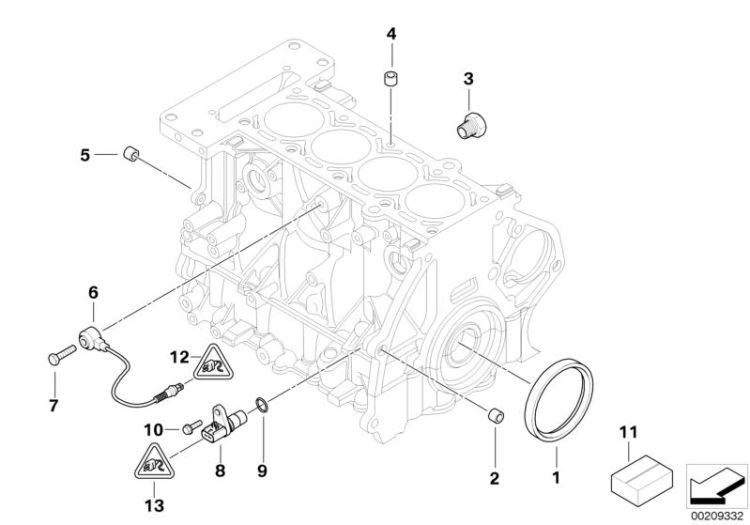 Engine block mounting parts ->48015113082