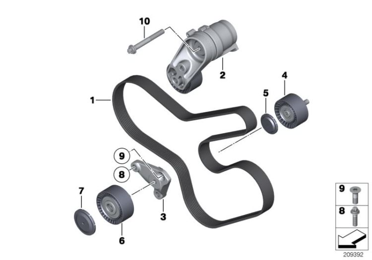 Belt drive-alternator/AC/power steering ->51932114454