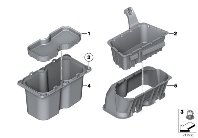 Storage tray, luggage-compartment floor ->52148517864