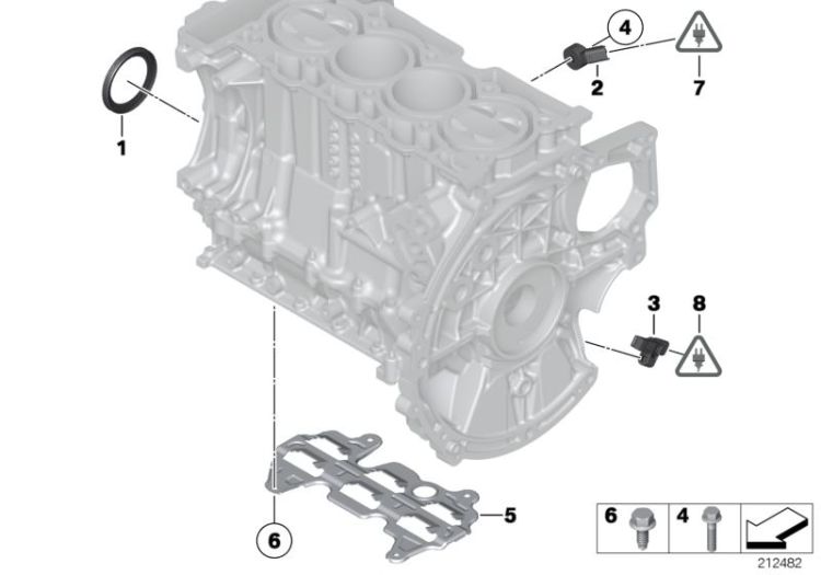 Engine block mounting parts ->50618113909