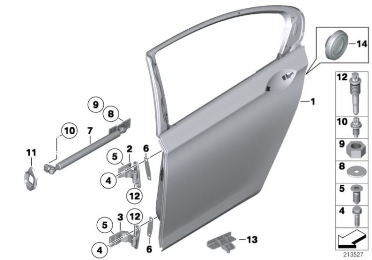 Rear door - hinge/door brake ->51261411855