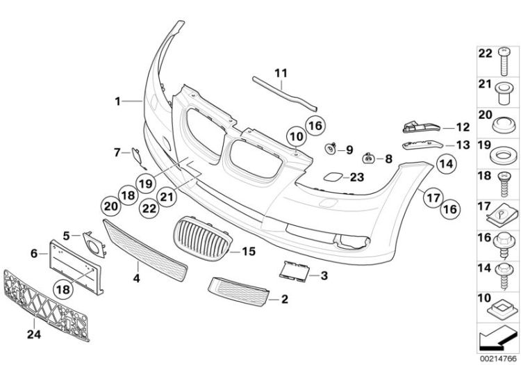 Trim panel, front ->49557516105