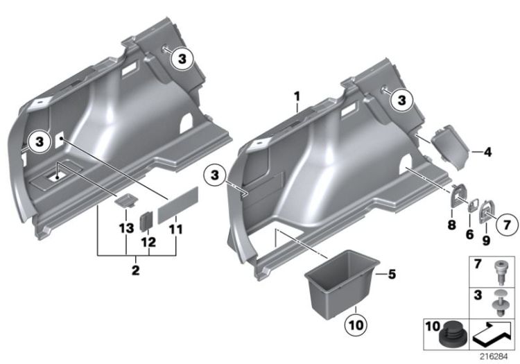 Verkleidung Gepäckraum links ->51923517432