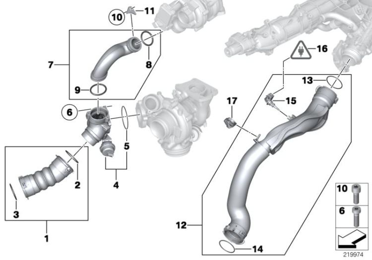 Intake manifold-supercharg.air duct/AGR ->51868114433