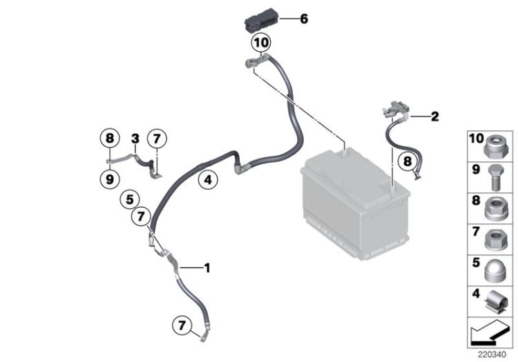 Battery cable ->