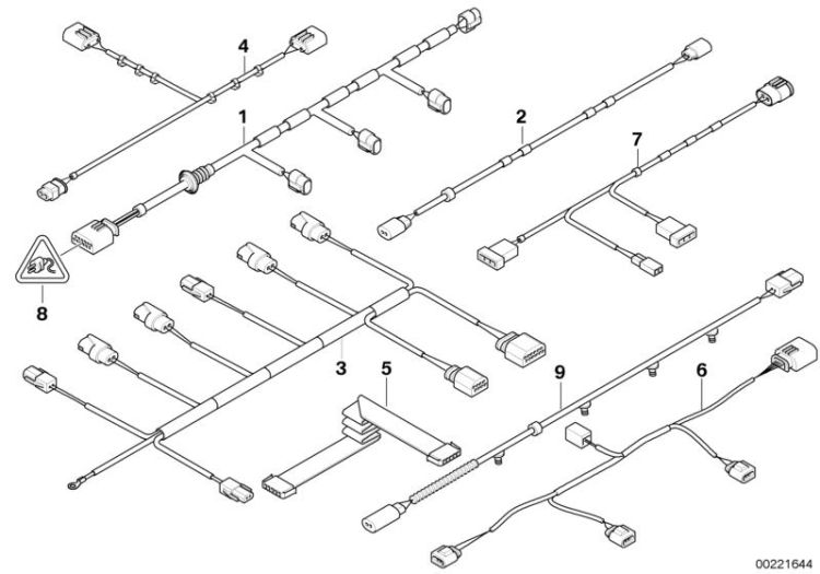 Jeu de cables PDC avant, numéro 01 dans l'illustration