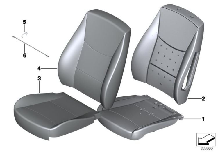 Seat, front, cushion, & cover,basic seat ->