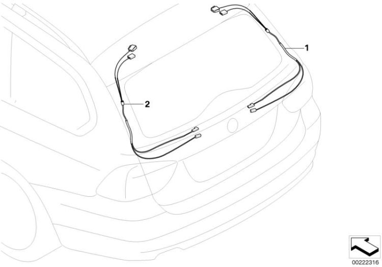 Repair cable set, hinge, rear lid ->47760612678