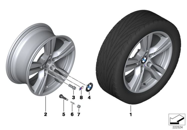BMW LA wheel, M double spoke 355 ->51923361528
