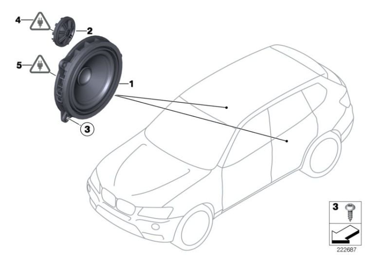 Single parts f rear door loudspeaker ->59369652959