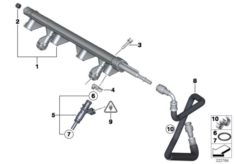 Fuel pipe, injection valve ->50618131196