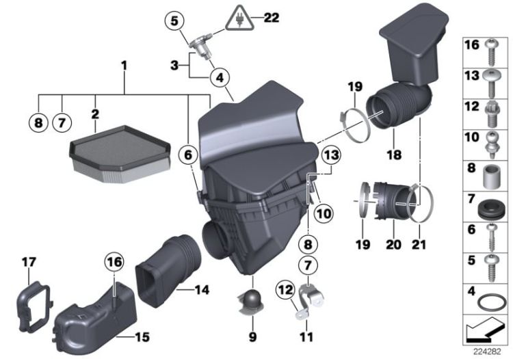 Intake silencer/Filter cartridge/HFM ->51522131313