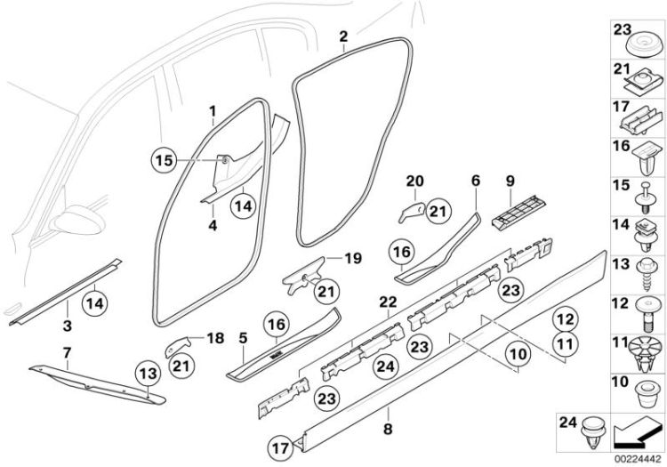 Rear right entrance cover, Number 06 in the illustration