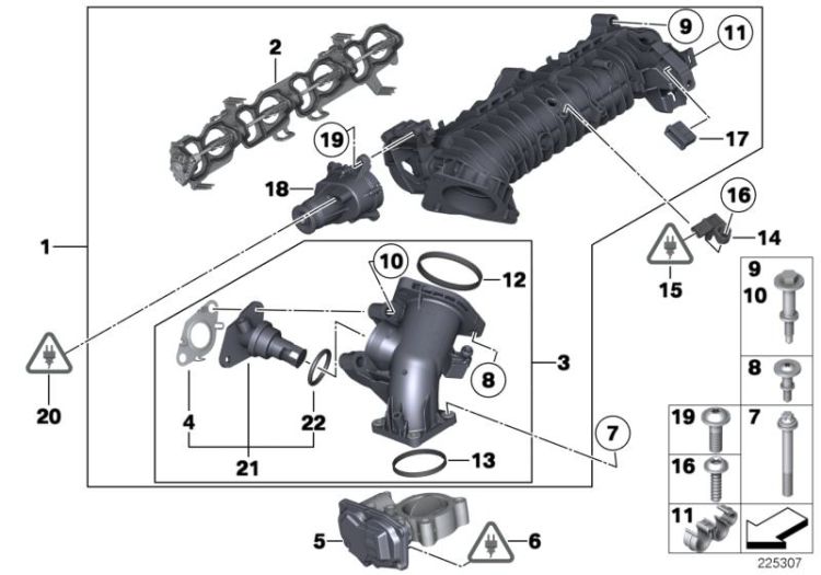 Intake manifold AGR with flap control ->52071114580