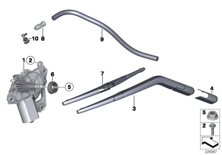 Single parts for rear window wiper ->1126792