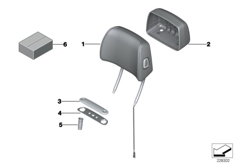 Seat, front, head restraint ->51261523483