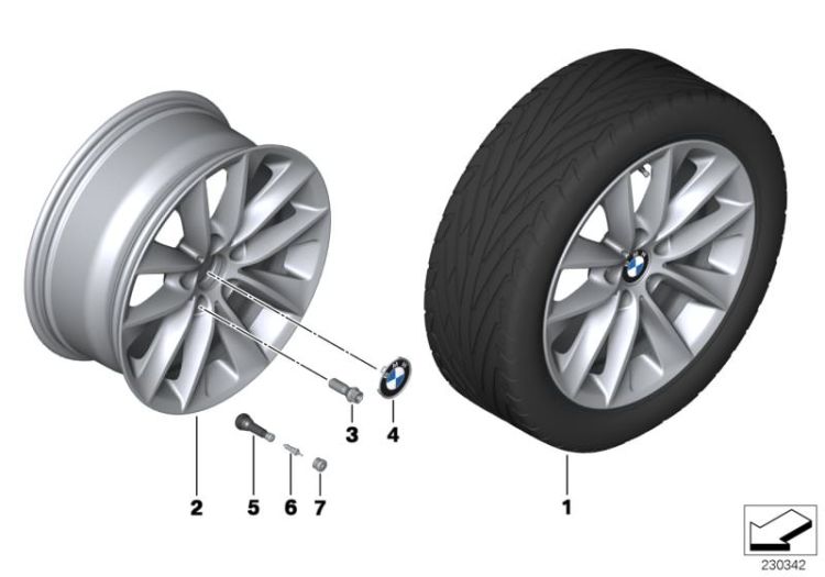 BMW LA wheel, V spoke 307 ->52632361555