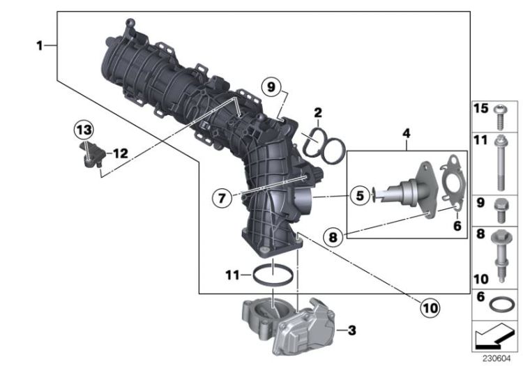 Intake manifold system-AGR ->52069114579