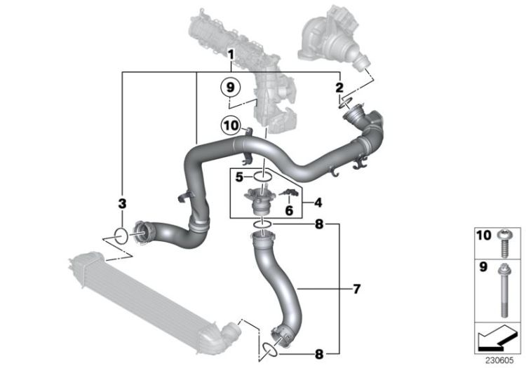 Intake manifold-supercharg.air duct/AGR ->52069114581