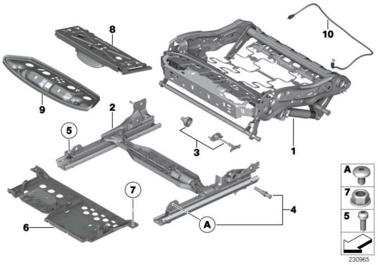 Seat, front, seat frame ->47750523010