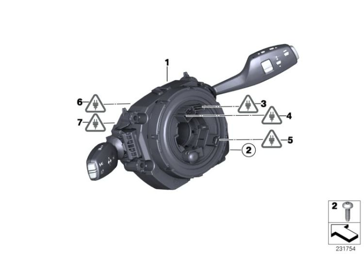 Switch cluster steering column ->52632612981