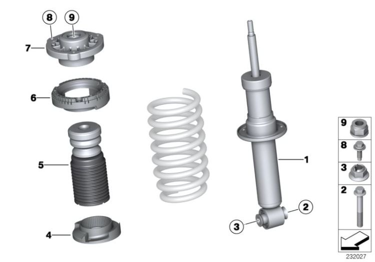 Rear spring strut mounting parts ->59369331583