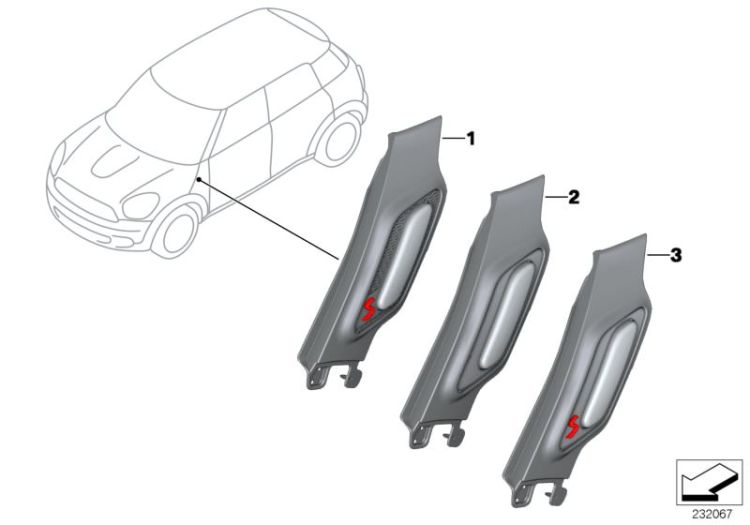 Retrofit, trim, side turn indicator ->52590031630