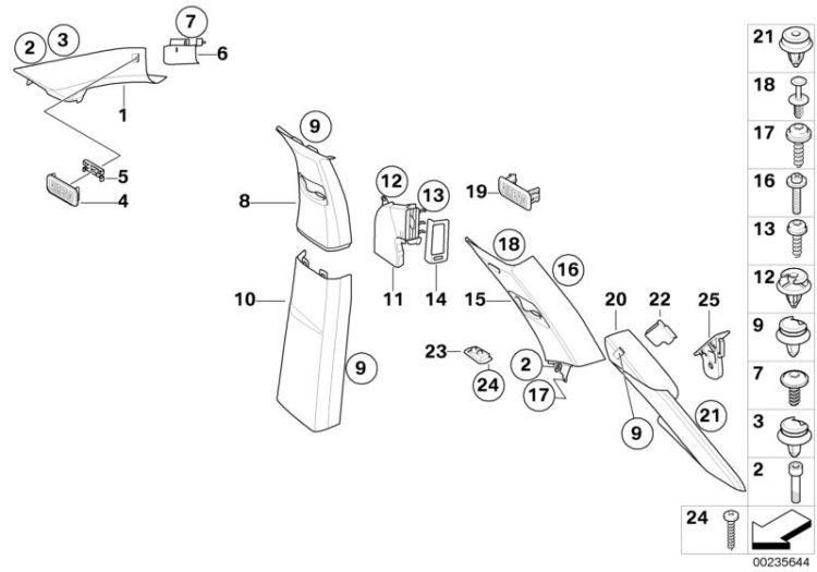 Trim panel A- / B- / C- / D-Column ->50139516321