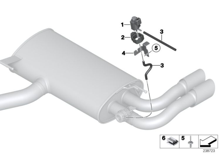 Vacuum control, exhaust flap ->54683180924