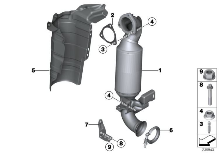 Exhaust manifold with catalyst ->50619180700