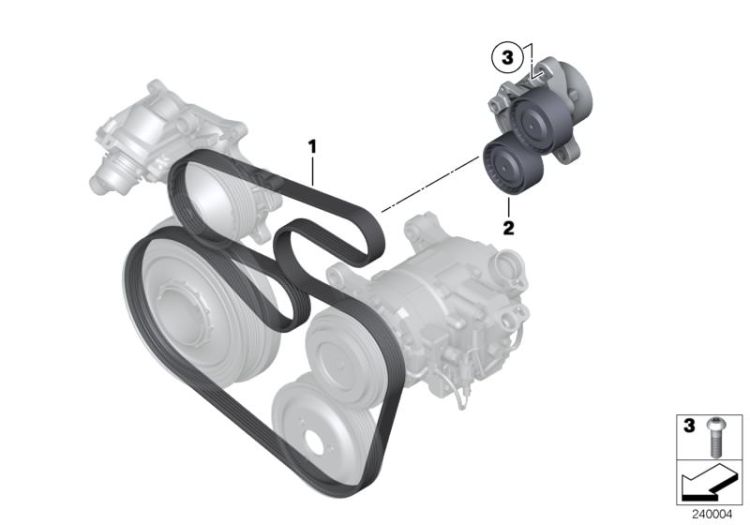 Belt drive for air cond & power steering ->52069114577