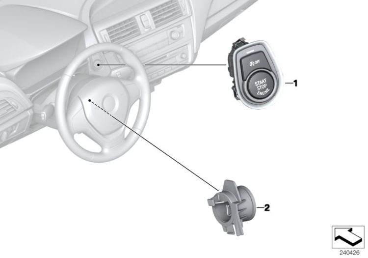 Start/Stop switch MSA, Number 01 in the illustration