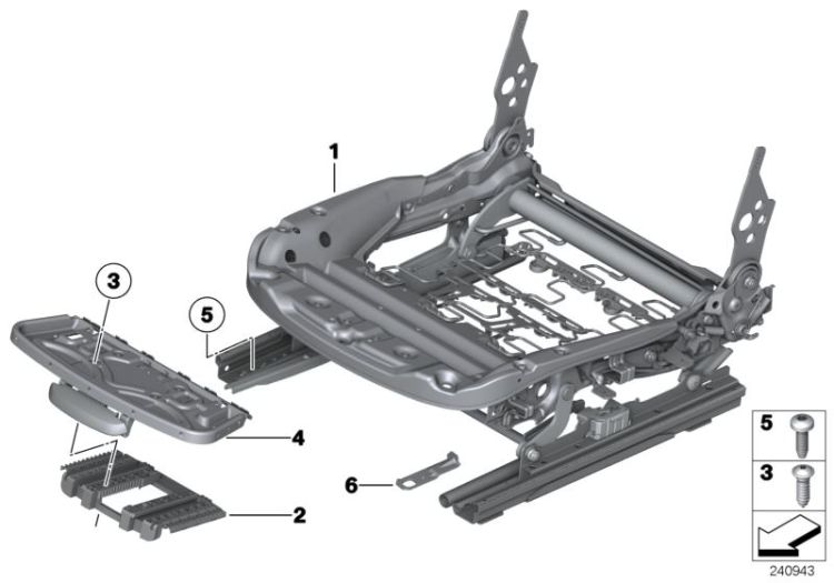 Seat, front, seat frame ->48480523185