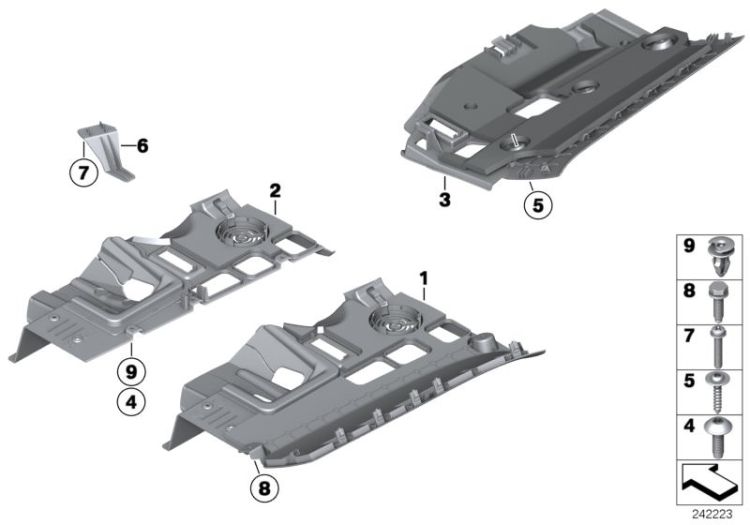 Mounting parts, instrument panel, bottom ->52632518135