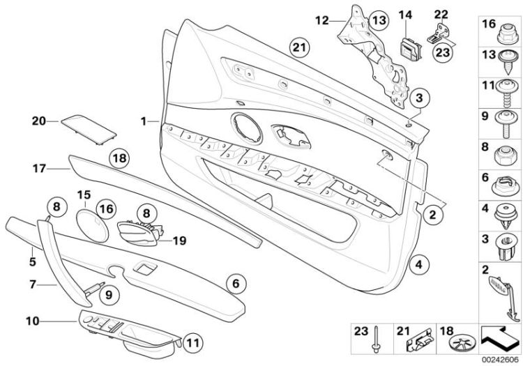 Door trim panel, front / side airbag ->48421516558