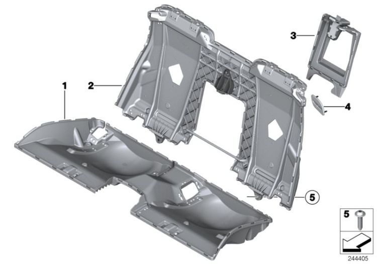 Seat, rear, seat frame, basic seat ->53281523723