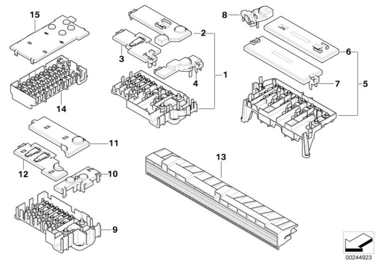 Single components for fuse box ->47507610164