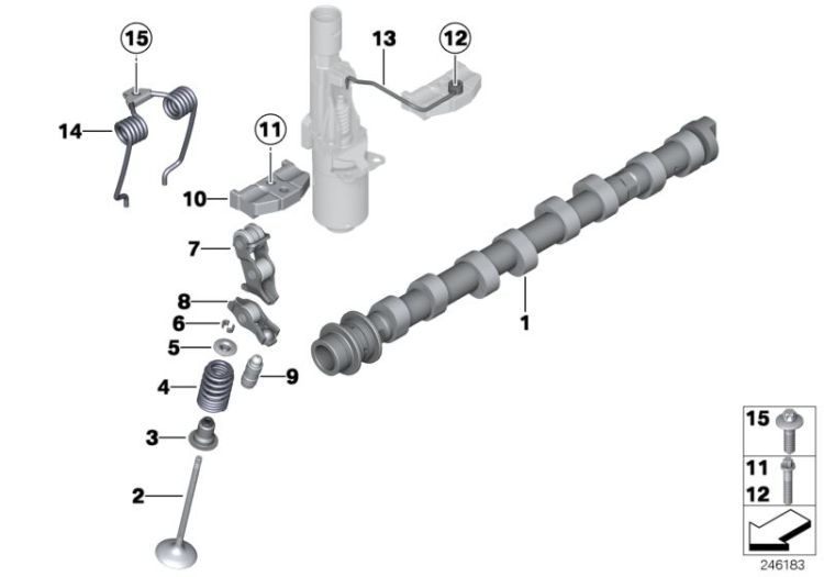 Valve timing gear, camshaft, inlet ->51932114461