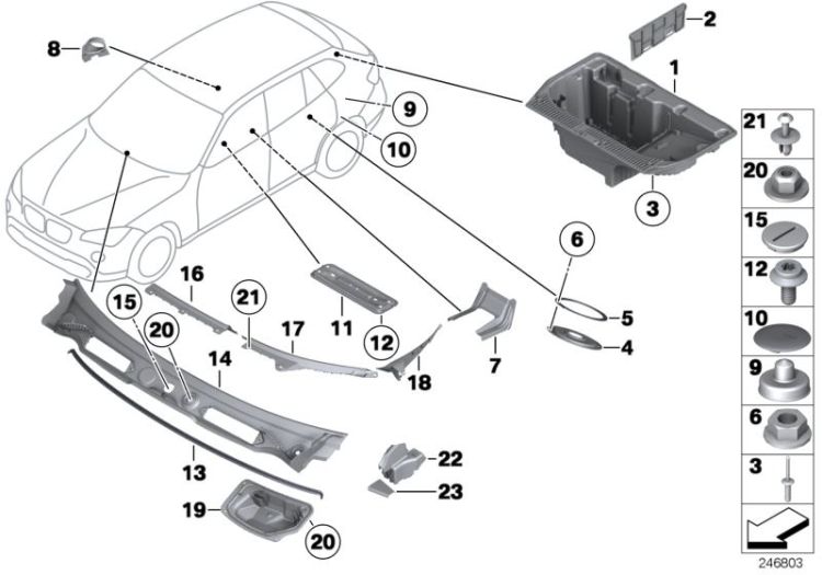 Mounting parts, body ->51923411970