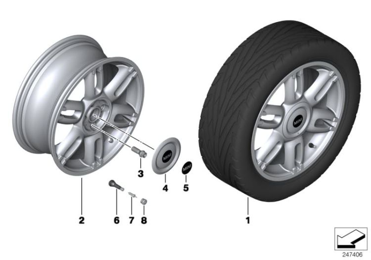 MINI LA wheel Twin Spoke 128 ->50618361611