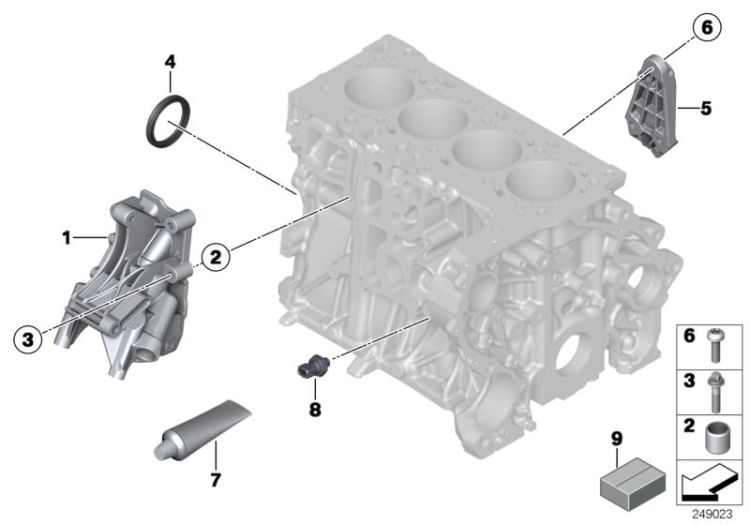 Engine block mounting parts ->47750180519