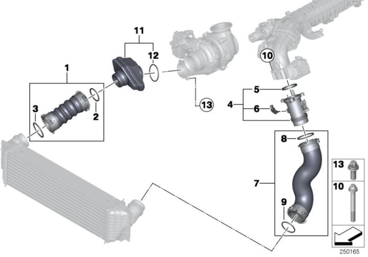 Intake manifold-supercharg.air duct/AGR ->53265114983