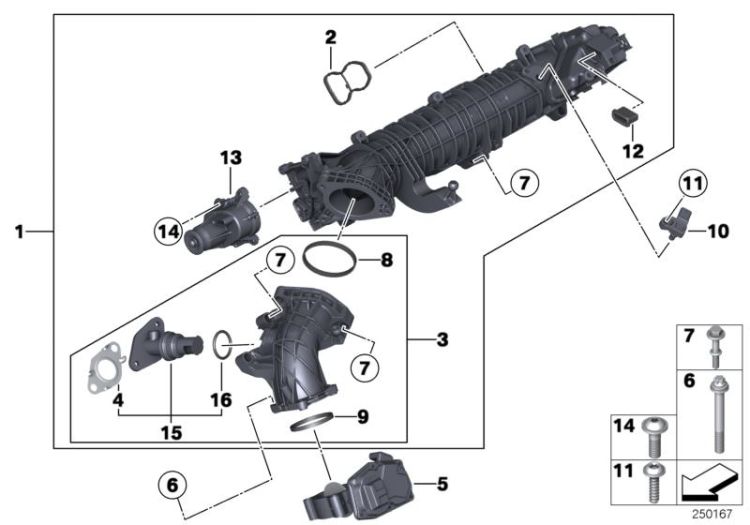 Intake manifold AGR with flap control ->53265114984