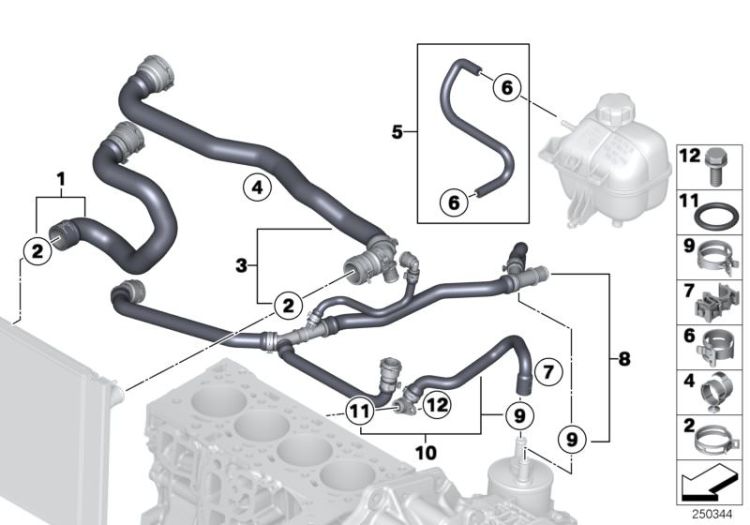 Cooling System Water Hoses ->52553170576