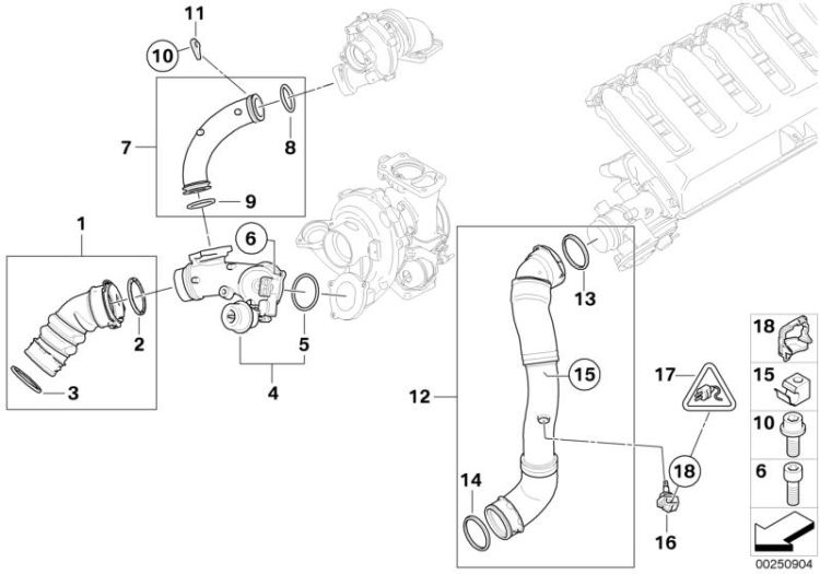 Intake manifold-supercharg.air duct/AGR ->48825114987